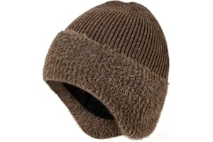 FIVEMILEBRO Gorro con Orejeras de Forro Polar, Gorro de Invierno de Punto Suave y Cálido para Deportes de Frío y Uso Diario, Unisex para Hombre y Mujer