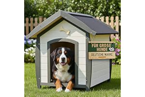 zooprinz wetterfeste Hundehütte Bella - aus massivem Holz - perfekt für draußen - mit umweltfreundlicher Farbe gestrichen in modernen Farben - 3 Größen zur Wahl
