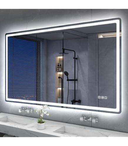 Miroir Salle De Bain LED 120x70cm Anti-Buée Avec Interrupteur Tactile - Blanc Froid 6000K
