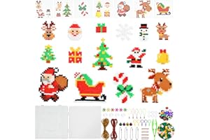 DEREINE Perline da Stiro, 2500 Pcs Perline da Stirare per Natale, Perline A Fusione Set, Perline A Fusione Bambini per Regali di Compleanno per Bambini, Fai da Te Creativo, Regali di Natale
