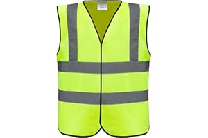 MHsons High Visibility Reflective Safety Vest Waistcoat Hi Vis Viz Orange Yellow Conforms to EN20471 Class 2