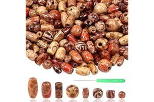 TOAOB THE ONE AND ONLY BABY TOAOB 500 Pièces Perles en Bois Imprimées Coloré Formes Mélangés Perles en Vrac en Macramé avec Trou pour Bijoux DIY Colliers Bracelets Artisanat Bijoux Cheveux Décorations