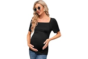 KOJOOIN Umstandstop Schwanger Oberteile Kurze Ärmel Mutterschafts Umstandsshirts Umstandstops Mama Kleidung Sommer Umstandsmode