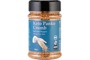SCT SAVOURY CRUNCHY TREATS & SWEET CANDY TREATS Keto Panko Rind Crumb 3 X 150g Pots - Available in Multiple Flavours - Keto, Gluten & Allergen Free, Low Carb, High Protein - Handmade in Britain with Family Recipe (Salt & Pepper)