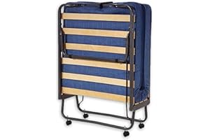 Somnus SANA - Brandina Pieghevole Singola, Con rotelle e materasso in WaterFoam, 80 x 200 x 38 cm