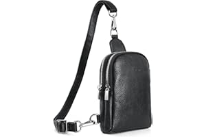 befen Fanny Pack Crossbody Bags for Women, Small Sling Bag Cross Body Cell Phone Purse Wallet Genuine Leather Chest Bag fit Ladies, Teen Girls or Students
