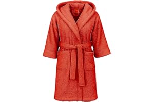 Dorian Home - Accappatoio Bambino e Bambina in Spugna con Cappuccio, Tasche, Cintura a Passanti e Gancio, 100% Cotone Traspirante Ipoallergenico - Morbido Durevole Assorbente per Piscina, Mare, Bagno