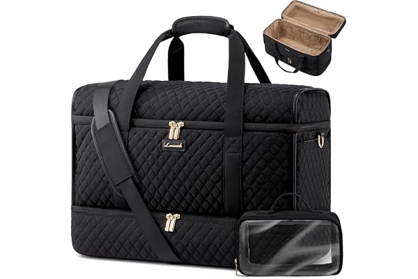 LOVEVOOK Resväska för Kvinnor med Skofack, Stor öppningsväska Weekender Handbagage Bag Stor Reseväska, Vattentät Sjukhusväska