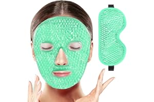 ‎BEEVINES BeeVines Gel-Augenmaske, kühlende Eis-Masken für geschwollene Augen für Männer & Frauen, kalte & warme Kompresse für Post-Chirurgie, Schwellungen, Nebenhöhlen & Migräne (03 Green Face & Eye)