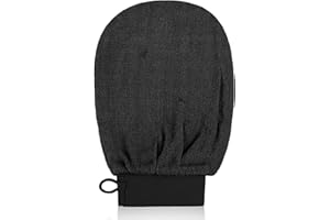WY LIGHTING LEVEL Exfoliating Glove Body Scrubber Exfoliator 1 PC Korean Washcloth Skincare Remover Deep Scrub Loofah Cleansing Mitts Exfoliate Cloth Exfoliation Scrubbing Bath Shower Soap Sponge Hand Towel (black)
