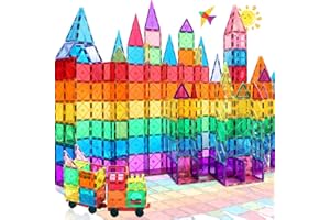 STAR-TOYS Azulejos Bloques Magnéticos de Construcción 60 Piezas 3D, 2 Coches Piezas Construcciones Niños Juguete Educativo Magnetico de Construcciones Magnéticas Creatividad Juguetes para Niños 3 4 5 6 años