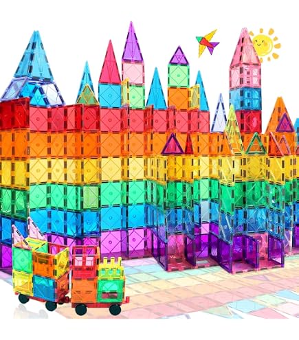 FUUHOMDY Construcciones Magnéticas Para Niños 52 Piezas – Bloques 3D Con Efecto Diamante, Juguetes Montessori Sin BPA Para Peques De 3 A 7 Años
