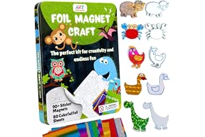 Konst & Craft Activity – Foil Fun Animals, No Mess Art för barn, CraftKits & Supplies, DIY Creative Activity, presenter till