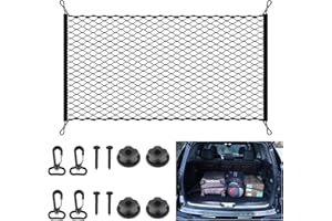 SMYJDMM Gepäcknetz, 110 x 60 cm Kofferraumnetz, Kofferraum Netz Gepäcknetz Auto Aufbewahrung Netz GepäcknetzErstreckt Sich auf 140x100cm Aufbewahrung Ladungssicherung für Meisten Fahrzeugtypen