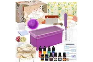 HOTOOLME Kit para Hacer Jabón Artesanal DIY con 1.5 kg Base de Jabón, 4 Fragancias, 4 Colorantes, 2 Moldes de Silicona - Set para Principiantes y Adultos para Crear Jabón Casero