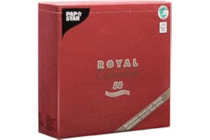 ‎PAPSTAR Papstar 11608 50 Servietten "Royal Collection" 1/4-Falz 40 x 40 cm, bordeaux
