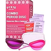2 Menstrual Discs, Metal &amp; Toxin Free, 100% Medical Grade Silicone, Rated 1 for Most Soft Reusable Menstrual Discs, Removes L