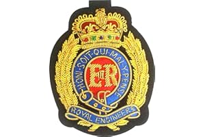 HANDEMBROIDERYUK Royal Engineers Blazer Bullion Hand Made Badge with Gold Wire Embroidery