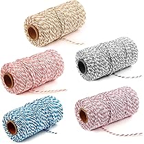 4 Rotoli Spago Di Cotone Da 100m - Filo Colorato Per Regali, Decorazioni E Fai Da Te, 2mm Spessore, 4 Combinazioni Di Colori - Foto 7