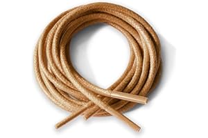 Lacestar Round Waxed Cotton 2.5mm Wide Shoelaces 12 Colors 75cm, 100cm, 125cm Long Dress Wax Cord Laces for Brogues Shoes Boot