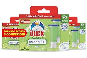 Duck Fresh Discs - Dischi gel igienizzanti WC, Fragranza Lime - Formato Scorta da 6 Ricariche, 36 Dischi Gel Igienizzanti WC