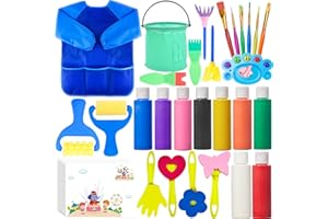 Lubibi Washable Finger Paints Set For Kids,Non-Toxic 9 Vibrant Colors(60ml),Baby Safe Paint for Hand and Feet, Toddlers Children Paint Sets Drawing Toys Painting Tool for Toddlers Early Education