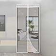 Albert Austin Magnetic Fly Screen for Doors Easy Installation Wind Resistant with Secure Magnetic Seal Closure Durable Nylon Mesh Dust Insect Blocker Door Fly Screen Curtain Keeping Bugs Out (White)
