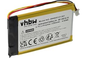 vhbw Li-Ion Battery 1250 mAh (3.7V) for SAT NAV/GPS Garmin Nüvi 700, 710, 710T, 750, 760, 760T, 765, 765T, 770, 770T, 780, 780T and 361-00019-11.