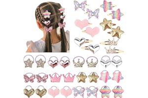 DRESHOW Haarschmuck für Kleinkinder Schmetterling Herz Stern Krone Geformt Niedliche Haarspangen Elastische Pferdeschwanzhalter Baby Haargummis Mädchen Kleinkinder
