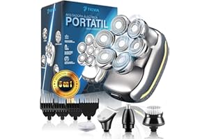 TREVIA® Afeitadora Cabeza Hombre 5 EN 1 PREMIUM | Afeitadora Cabeza | Skull Shaver | Recargable con pantalla LED | Uso humedo y Seco | Maquina de afeitar hombre | Afeitadora Electrica Hombre