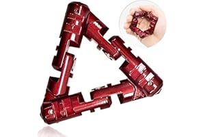Zolunu Infinite Flip Fidget Toys, Metall Dreiecke Sensory Hand Fidget Spielzeug für Erwachsene Kinder Angst Stress Relief Spielzeug (Rot)