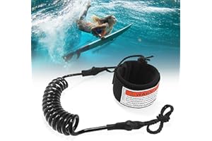 L&W Luck Leash de Surf, Sup Accessoires Laisse,5mm Laisse de Planche de Surf en TPU,Poignets de Jambe Réglables,pour Surfboard,Rafting