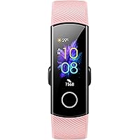 HONOR Band 5 (CoralPink)- Waterproof Full Color AMOLED Touchscreen, SpO2 (Blood Oxygen), Music Control, Watch Faces Store, up to 14 Day Battery Life