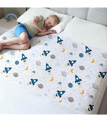 Bedwetz Potty Training Bed Pads | 2 Pack | 100% waterdichte matrasbeschermer | Bedplassen lakens, maat past op eenpersoons- en peuterbedden | Antislip mat met zijvleugelplooien | UK Merk | Effen
