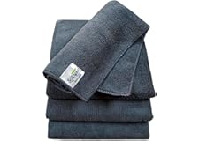 SOFTSPUN Microfiber Cloth - 4 pcs - 40x40 cms - 340 GSM Grey! Thick Lint & Streak-Free Multipurpose Cloths - Automotive Micro