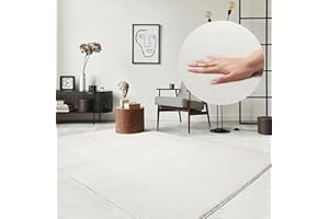 the carpet Relax Tapis Moderne à Poils Courts et Moelleux, Dessous antidérapant, Lavable à 30 degrés, Super Doux, Aspect Fourrure, crème, 140 x 200 cm