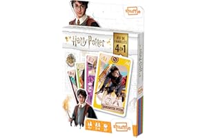 Shuffle - Harry Potter Warner Bros - Cartes 4 jeux en 1 : 7 Familles, Paires, Action et Batailles - Avec Ron, Hermione, Dumbledore - Jeu de cartes Enfants & Famille - A partir de 4 ans