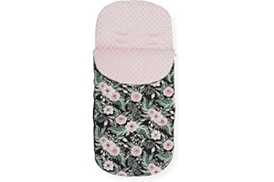 OLO Baby Universal Footmuff Cosytoes for Baby Stroller Pram Buggy Liner Padded XL (Flowers/Pink)