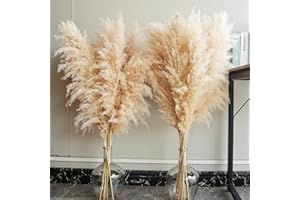 SHOKAN 16 Stück Pampasgras Groß, Natürliche Pampasgras Deko, 100cm Getrocknetes Pampasgras Groß, Boho Deko Wohnzimmer Tisch Schlafzimmer Hochzeits Badezimmer