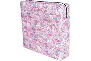 ROSELEY Washable Children Dining Chair Booster with Straps Kids Seating Cushion Removable Waterproof Cover Toddlers Mealtime Seating Pad High Chair Firm Support (Candy Unicorn)