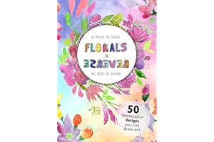 Adult Colouring Books For Adults - 54 Pages Abstract Floral Print Art Pattern, You Draw The Line Doodle - Reverse Coloring Book For Anxiety Relief Calming Meditation - Mindfulness Gifts By Central 23