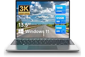 ALLDOCUBE GT BOOK 13 Plus PC Portatile, 13.5'' Windows 11 Laptop, 3000X2000 Display IPS, Computer portatile16GB LPDDR5 512GB SSD, Processore Intel N95 (fino a 3.4 GHz), 2.4G/5GHz WiFi/BT5.0/Tipo-C