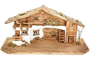 Holz und Gartentrends Große Weihnachtskrippe (W11)-Krippe Krippenstall Weihnachten-Weihnachtskrippen
