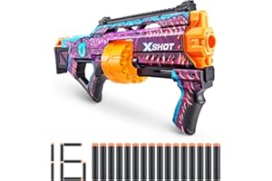 XSHOT Skins Last Stand, Engima, Foam Dart Blaster (16 Darts) Air Pocket Dart Technology, Major Brand Compatible, Toy Foam Dart Blaster for Kids, Teens, Adults, Frustration Free Packaging