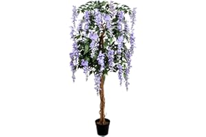 GreenBrokers Premium Artificial Wisteria 150cm/5ft Potted Plant, Lilac Tree 5ft, 150cm