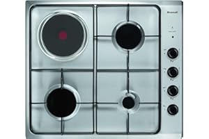 Brandt - BPE6411XM - Plaque Gaz - Table de Cuisson Encastrable - Blanc - 4 Foyers - 6300W - Dimensions Encastrement : 56x49cm - Technologie Sécurité Gaz - Fabriqué en France