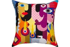 Brvsk Frauen und Hände. Gestempeltes Kreuzstich Kissen mit bedruckter Gobelin (40 × 40 cm) Kissenset mit gestempeltem Kreuzstich für kreative Inneneinrichtung Handarbeitsset für erwachsene Anfänger