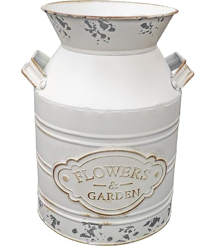 WINOMO Vintage Milchkannen-Vase – Beige, Aus Eisen, Shabby-Chic Deko Für Zimmer & Garten