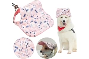 Shyllin Hunde Baseballmütze,Verstellbar Hundecap mit Ohrlöchern,Haustier-Outdoor-Kappen,Atmungsaktiv Sonnenhüte für kleine, mittlere und große Hunde(Rosa, XL)