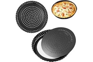 AZKEEGREY Lot de 2 moules à tarte, avec fond amovible, 30 cm, anti-adhésif, moule à tarte aux fruits